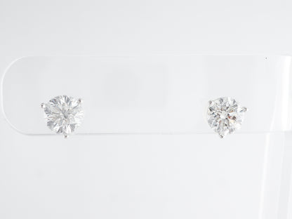 3 Carat Diamond Earring Studs in 14k White Gold