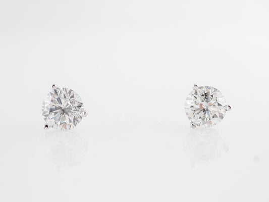 3 Carat Diamond Earring Studs in 14k White Gold