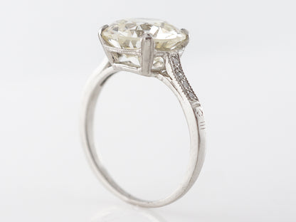 3.60 Carat European Cut Diamond Engagement Ring Platinum