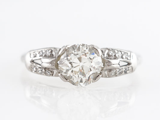 1 Carat Deco Diamond Engagement Ring in Platinum