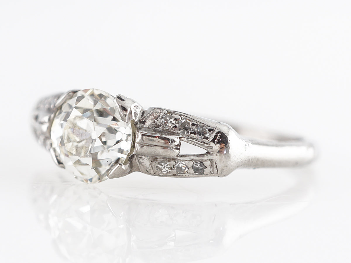 1 Carat Deco Diamond Engagement Ring in Platinum