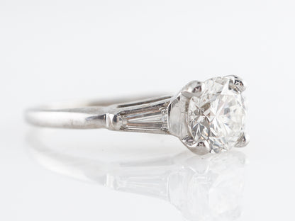 Mid-Century GIA Diamond Engagement Ring Platinum