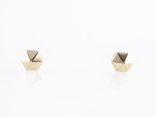 Geometric Stud Earrings 14K Yellow Gold