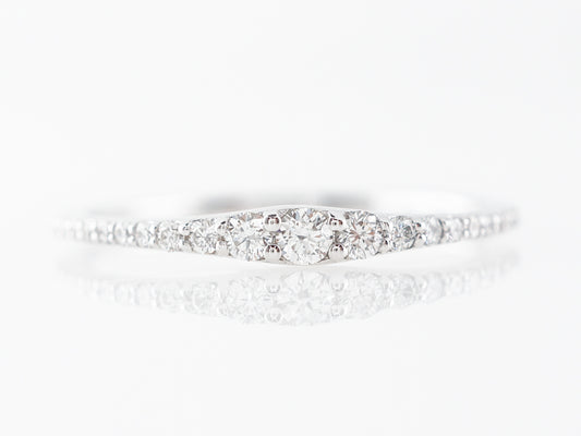 Tapered Round Diamond Right Hand Ring in 18k White Gold