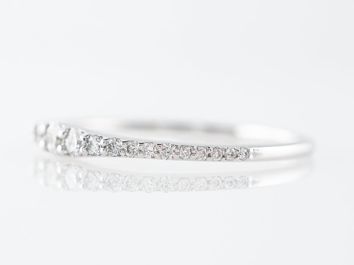 Tapered Round Diamond Right Hand Ring in 18k White Gold