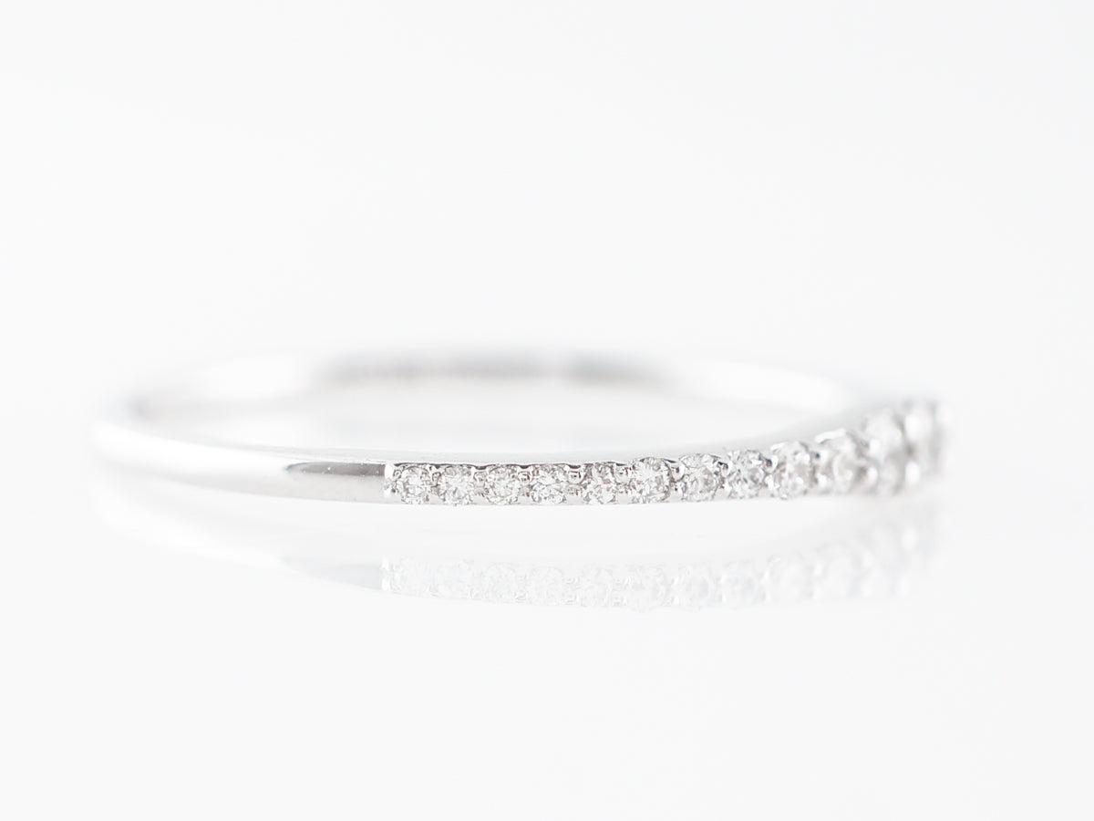 Tapered Round Diamond Right Hand Ring in 18k White Gold