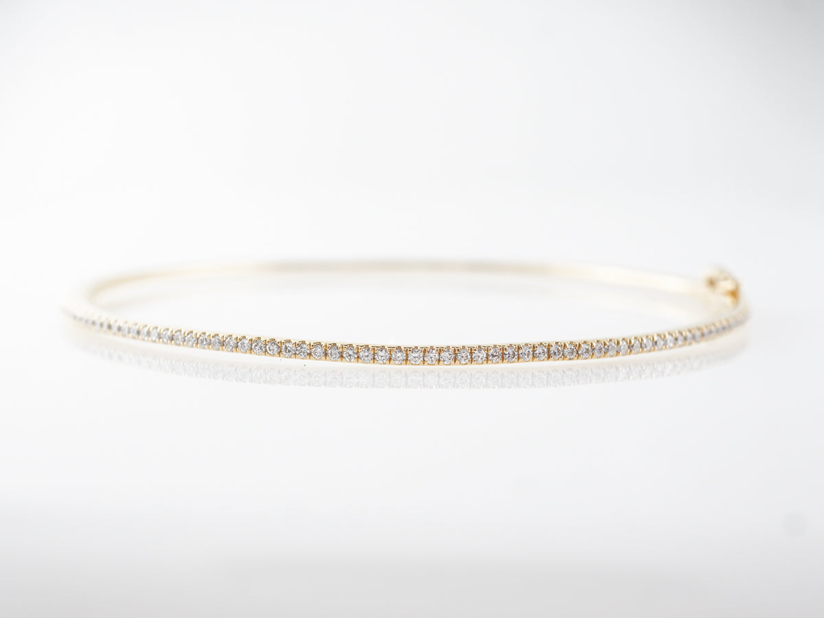 Half Carat Diamond Bangle Bracelet in 18k Yellow Gold - Filigree Jewelers