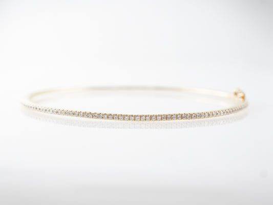 Half Carat Diamond Bangle Bracelet in 18k Yellow Gold