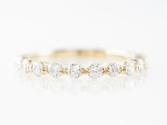 Half Carat Round Diamond Wedding Band in Yellow Gold