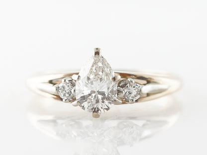Half Carat Pear Cut Diamond Engagement Ring in Yellow & White Gold