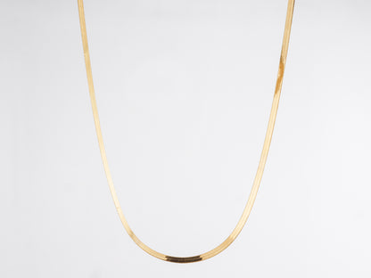 Herringbone Yellow Gold Necklace 18 inches Length in 10k