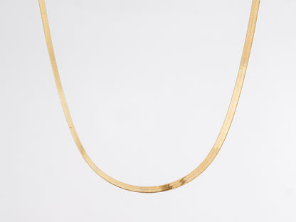 Herringbone Yellow Gold Necklace 18 inches Length in 10k