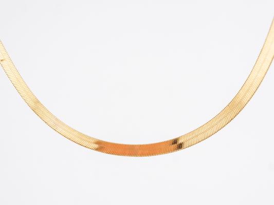 Herringbone Yellow Gold Necklace 18 inches Length in 10k