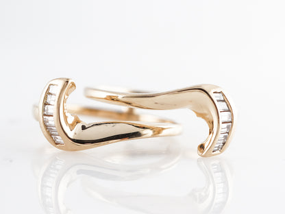 Hinged Right Hand Ring w/ Baguette Diamonds 14k Yellow Gold