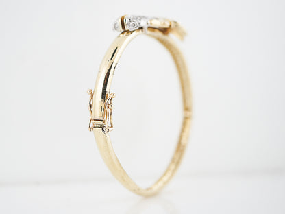 Horse Bracelet Modern 1.50 Round Brilliant Cut Diamonds in 18K White & Yellow Gold