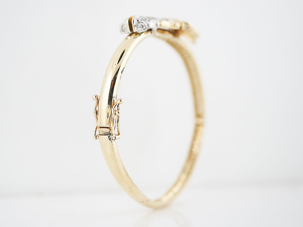 Horse Bracelet Modern 1.50 Round Brilliant Cut Diamonds in 18K White & Yellow Gold