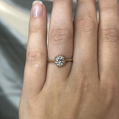 Six Prong Solitaire Diamond Engagement Ring in 14k Yellow Gold