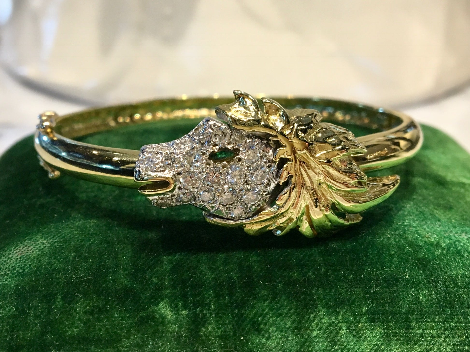 Horse Bracelet Modern 1.50 Round Brilliant Cut Diamonds in 18K White & Yellow Gold