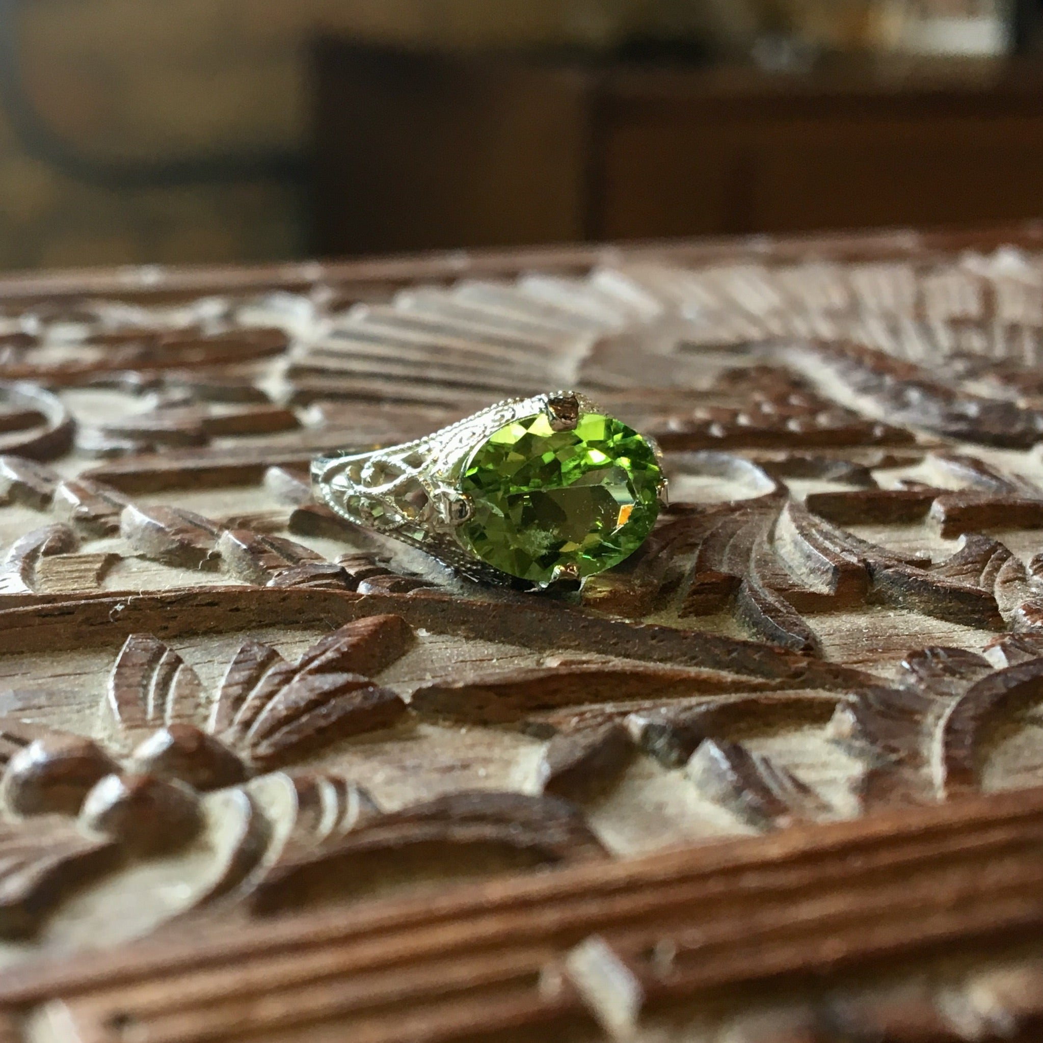 Antique on sale peridot jewelry