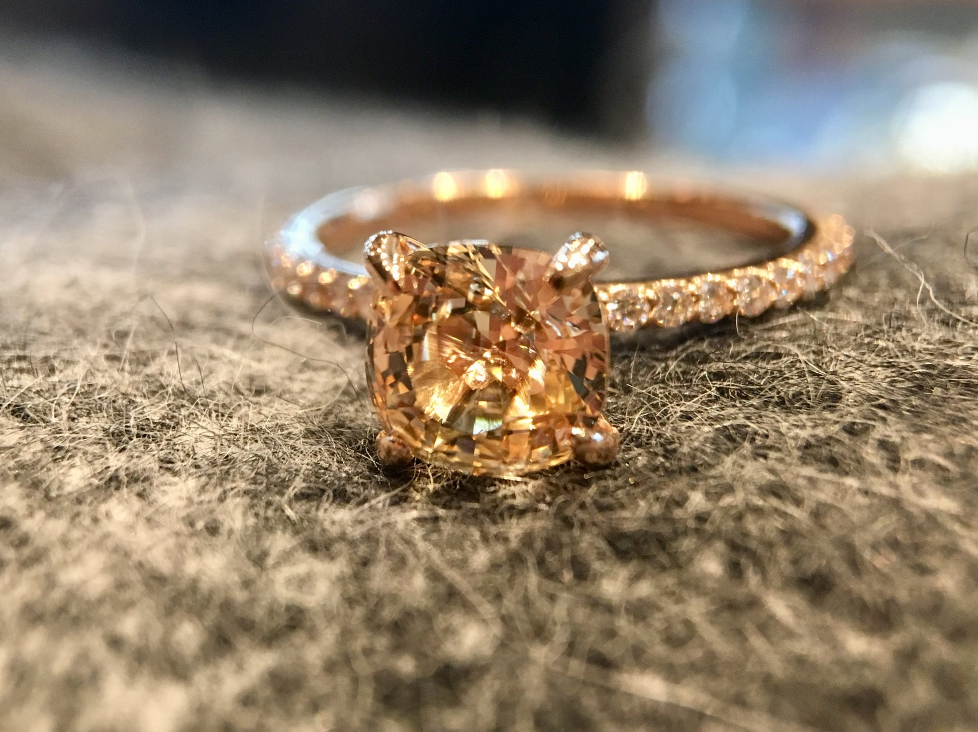 Rose Gold Ring Brown Jewelers Engagement Rings Champagne Diamond