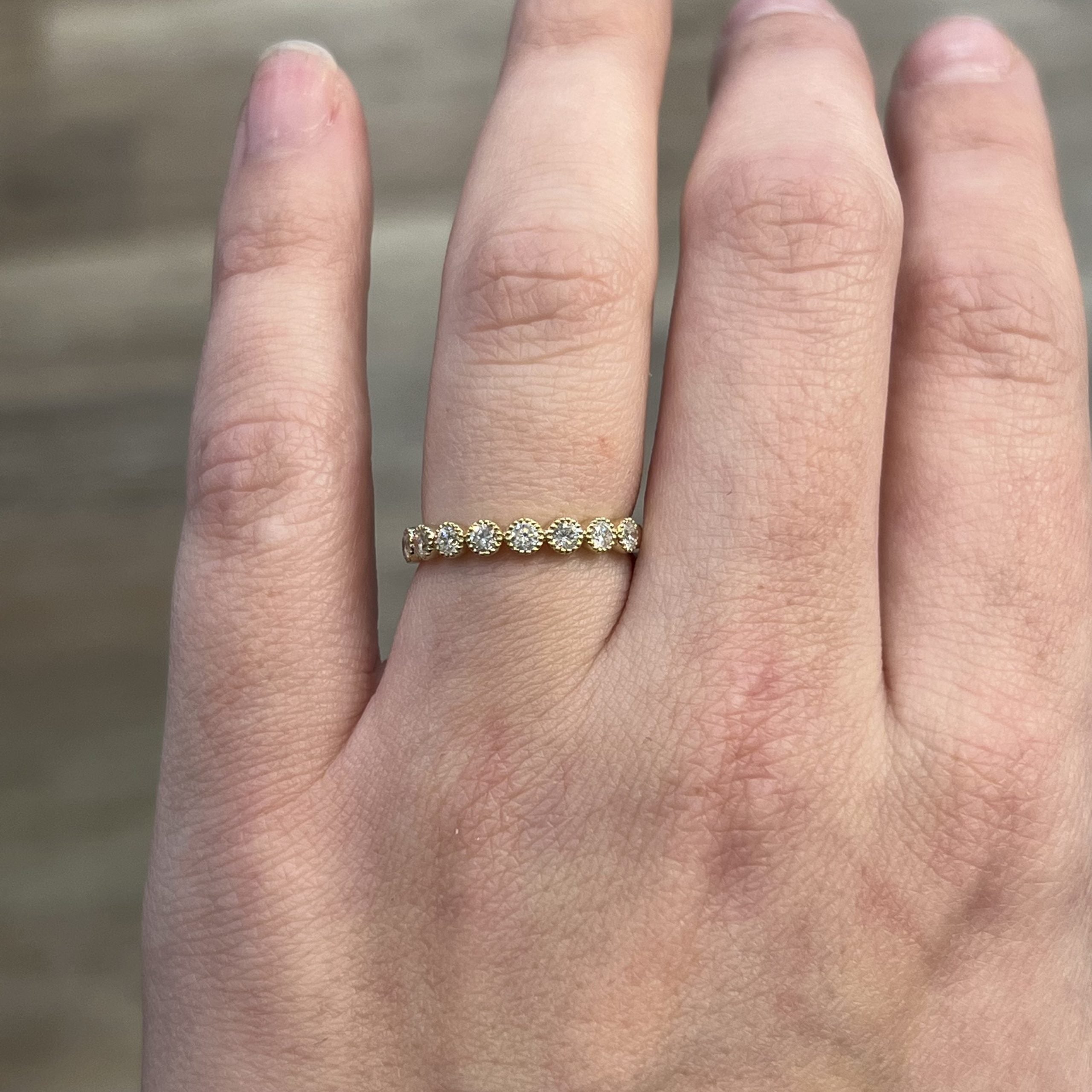 Milgrain bezel sale engagement ring