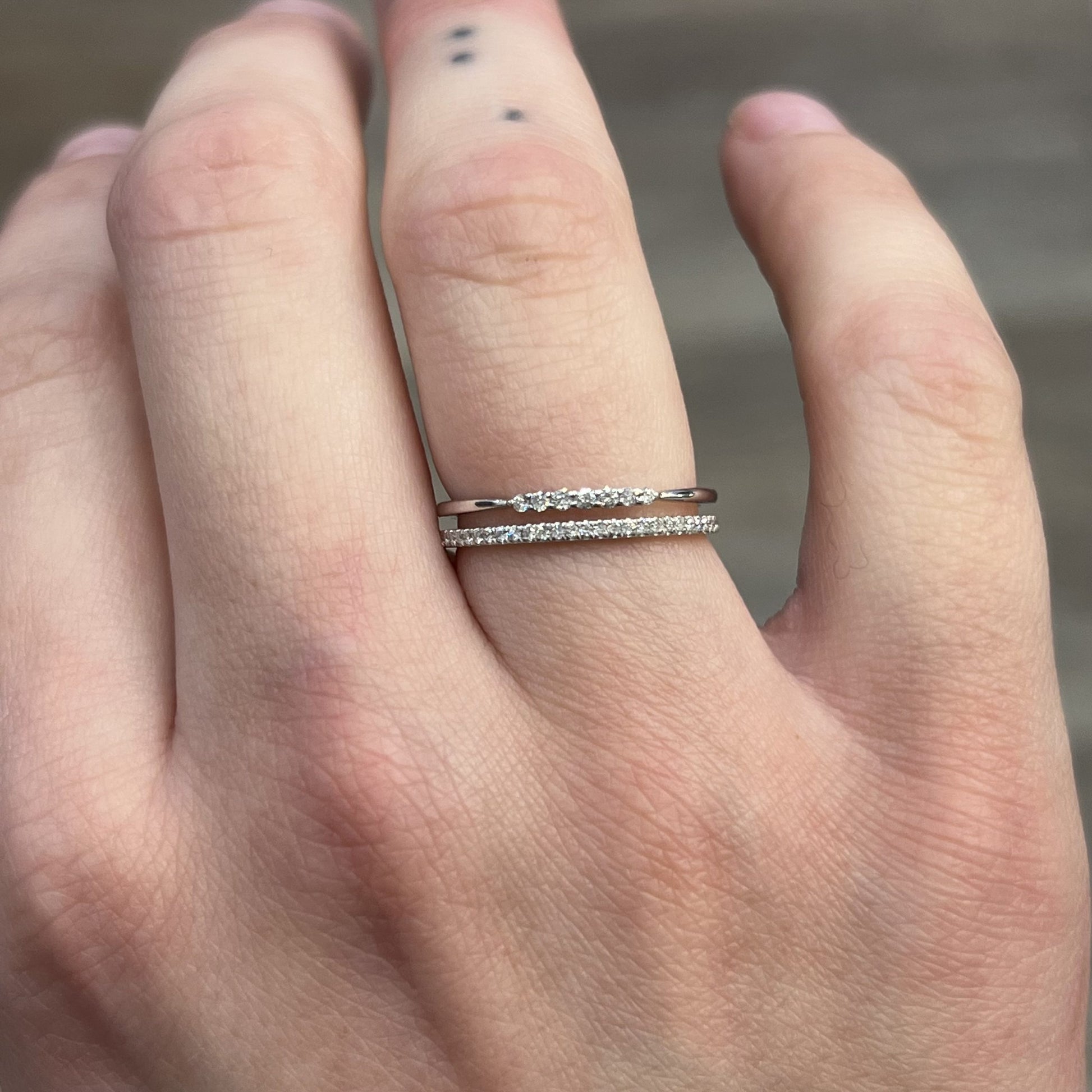 Thin diamond stacking bands Clearance