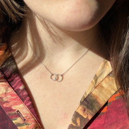 Unity Pave Diamond Pendant Necklace in 14k White Gold