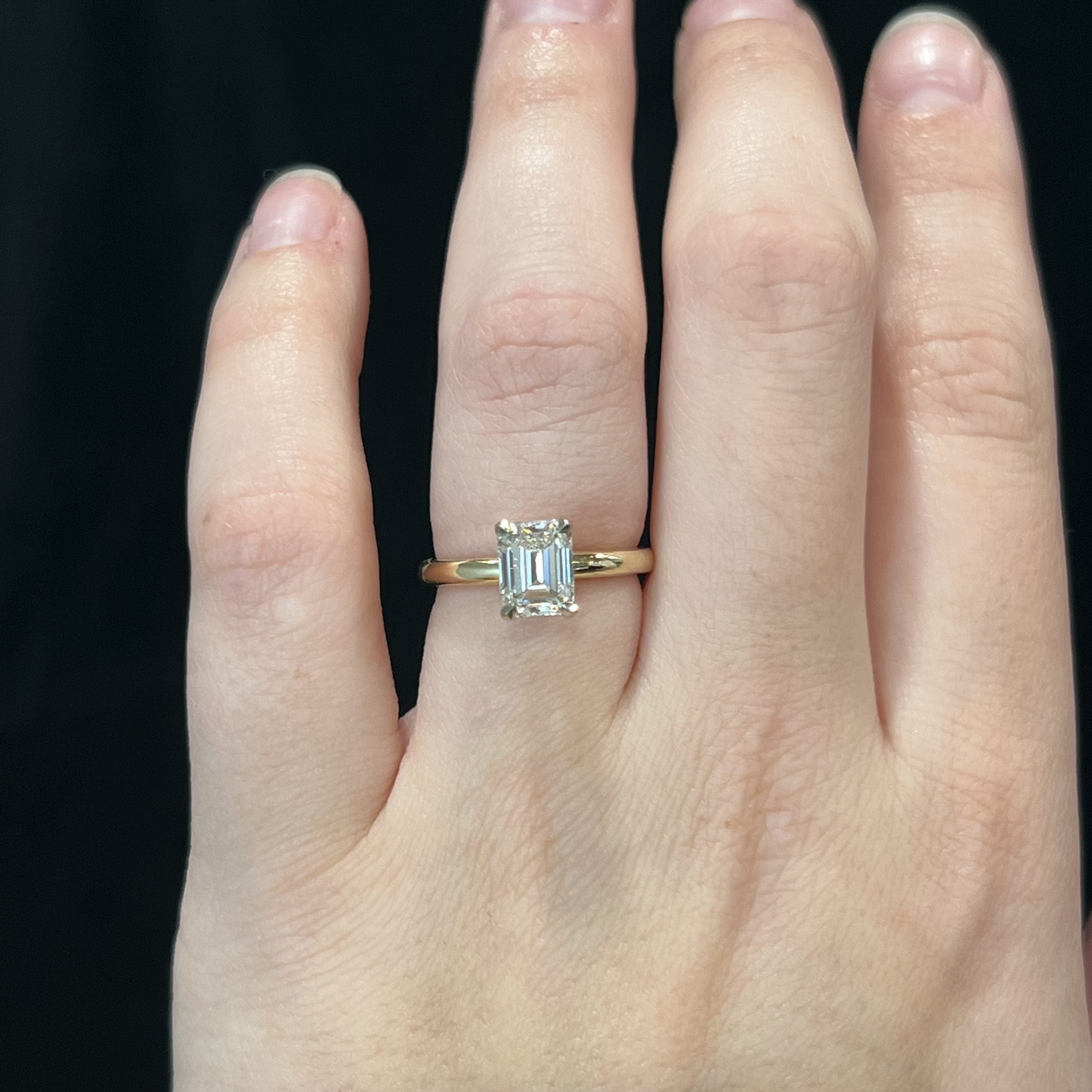 Yellow gold emerald on sale cut ring