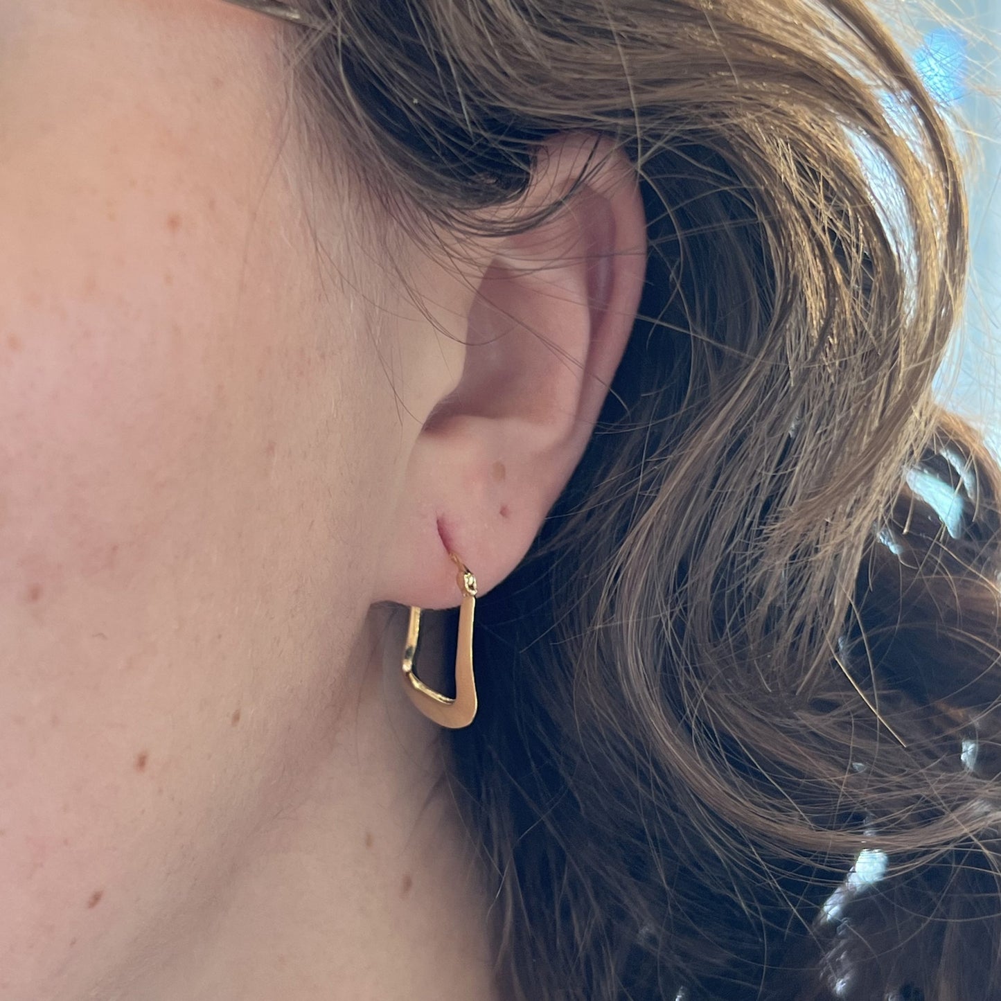 Bell Shaped Hoop Earrings in 14k Yellow Gold