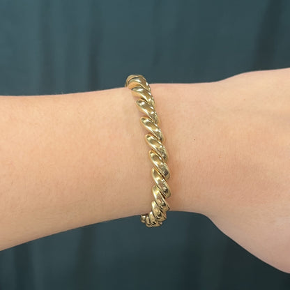 Modern Twisted Rope Bracelet in 14k Yellow Gold