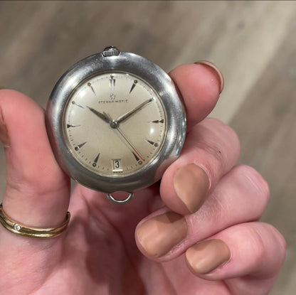 1960's Eternamatic Golf Model Pocket Watch in Stainless Steel