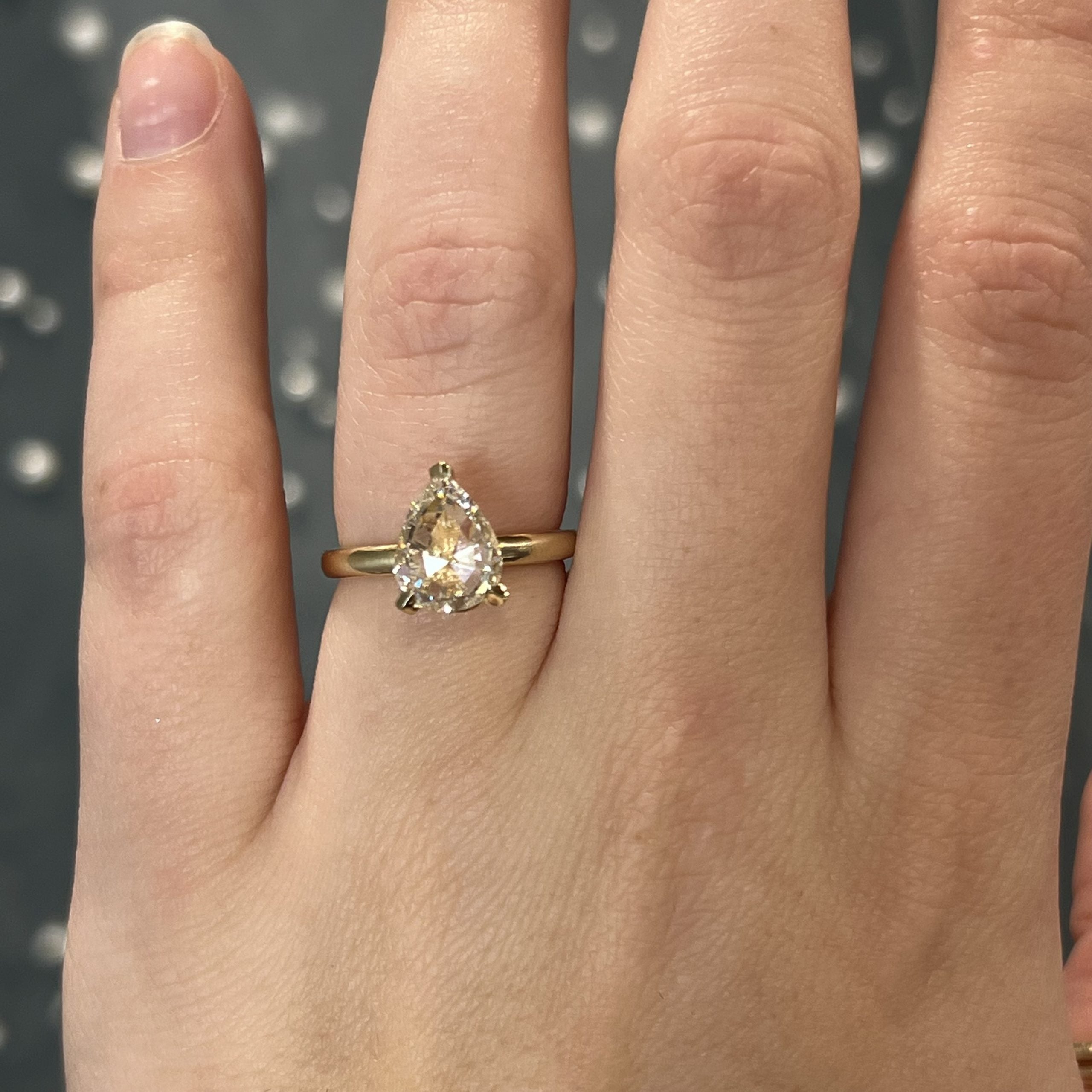 0.91 Carat Pear Shaped Diamond Engagement Ring