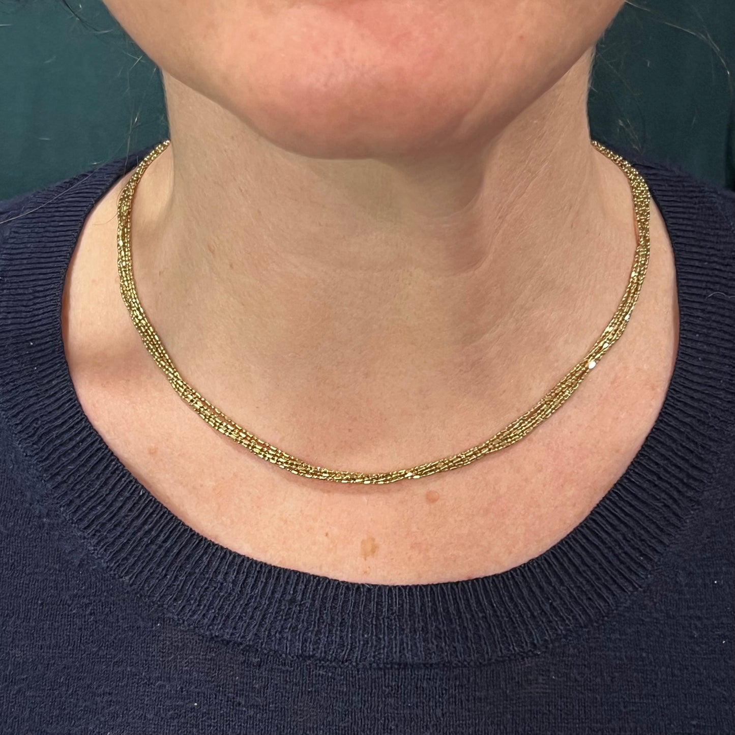 Multi-Strand Chain Necklace in 14k Yellow Gold