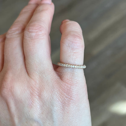 .69 Pave Diamond Half-Eternity Wedding Band in 14k Rose Gold