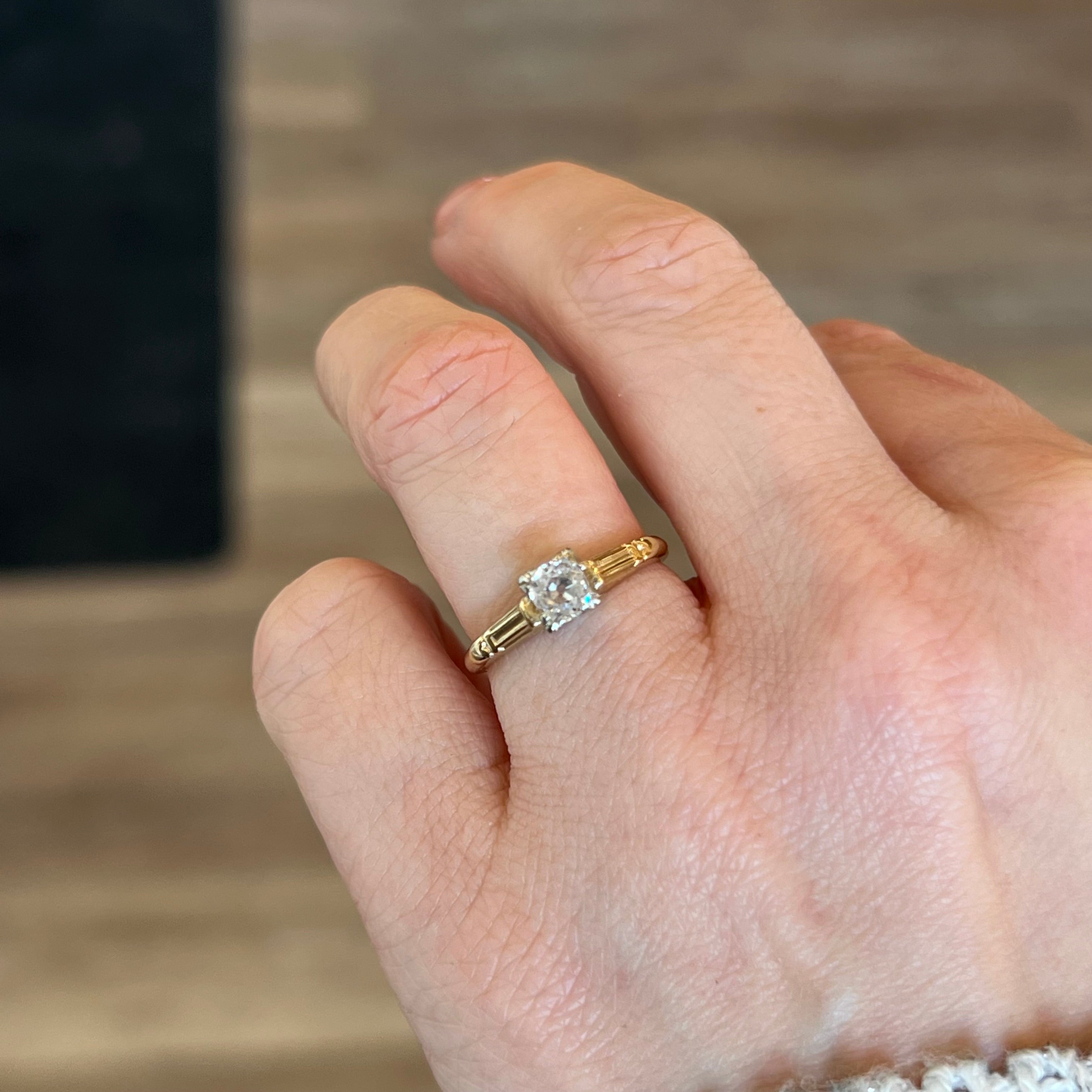 15 Retro Two-Tone Diamond Engagement Ring in 14k/18k Gold - Filigree  Jewelers
