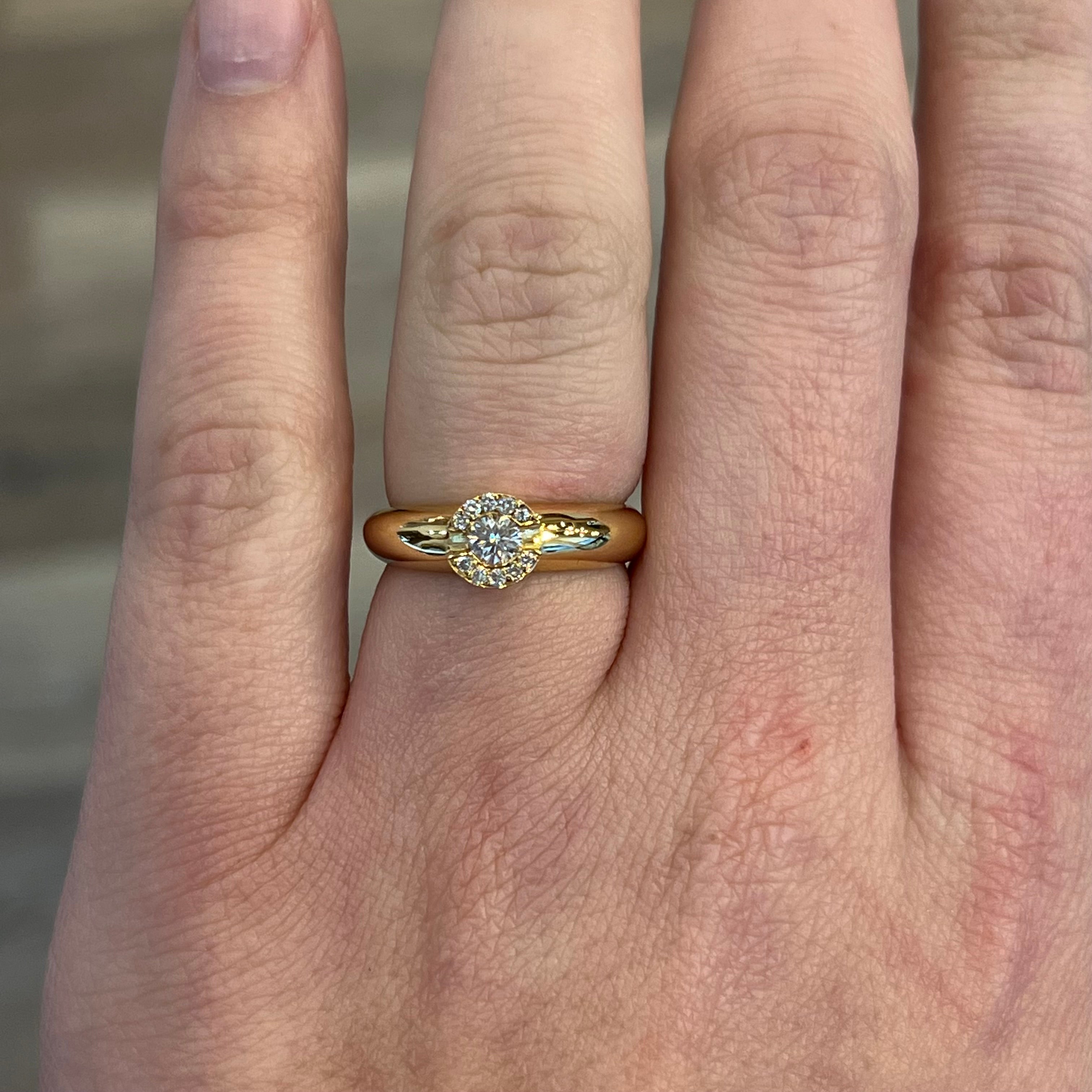 Round Diamond Engagement Ring in 18K Gold & Platinum | Audry Rose