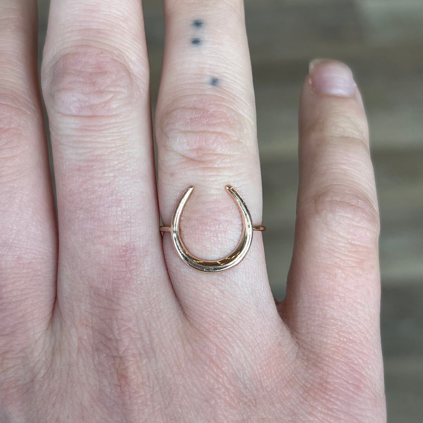 Victorian Good Luck Horseshoe Ring in 10k Yellow Gold