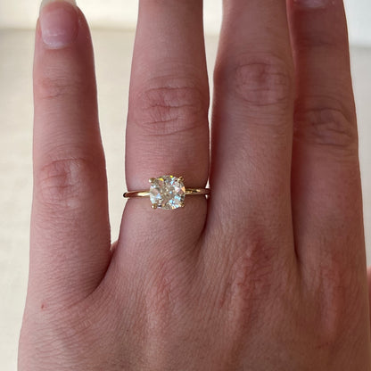 1.64 Old Mine Cut Diamond Engagement Ring in 14k Yellow Gold