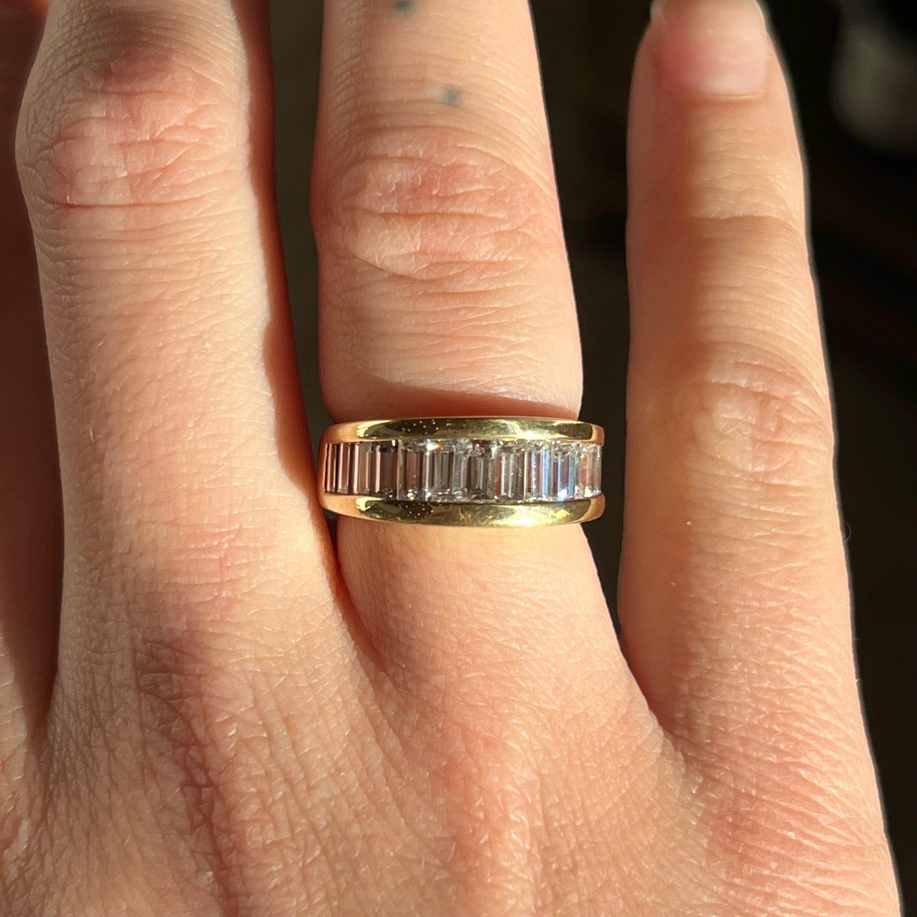 Yellow gold sale baguette ring