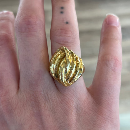 Henry Dunay Textured Knot Cocktail Ring in 18k Yellow Gold