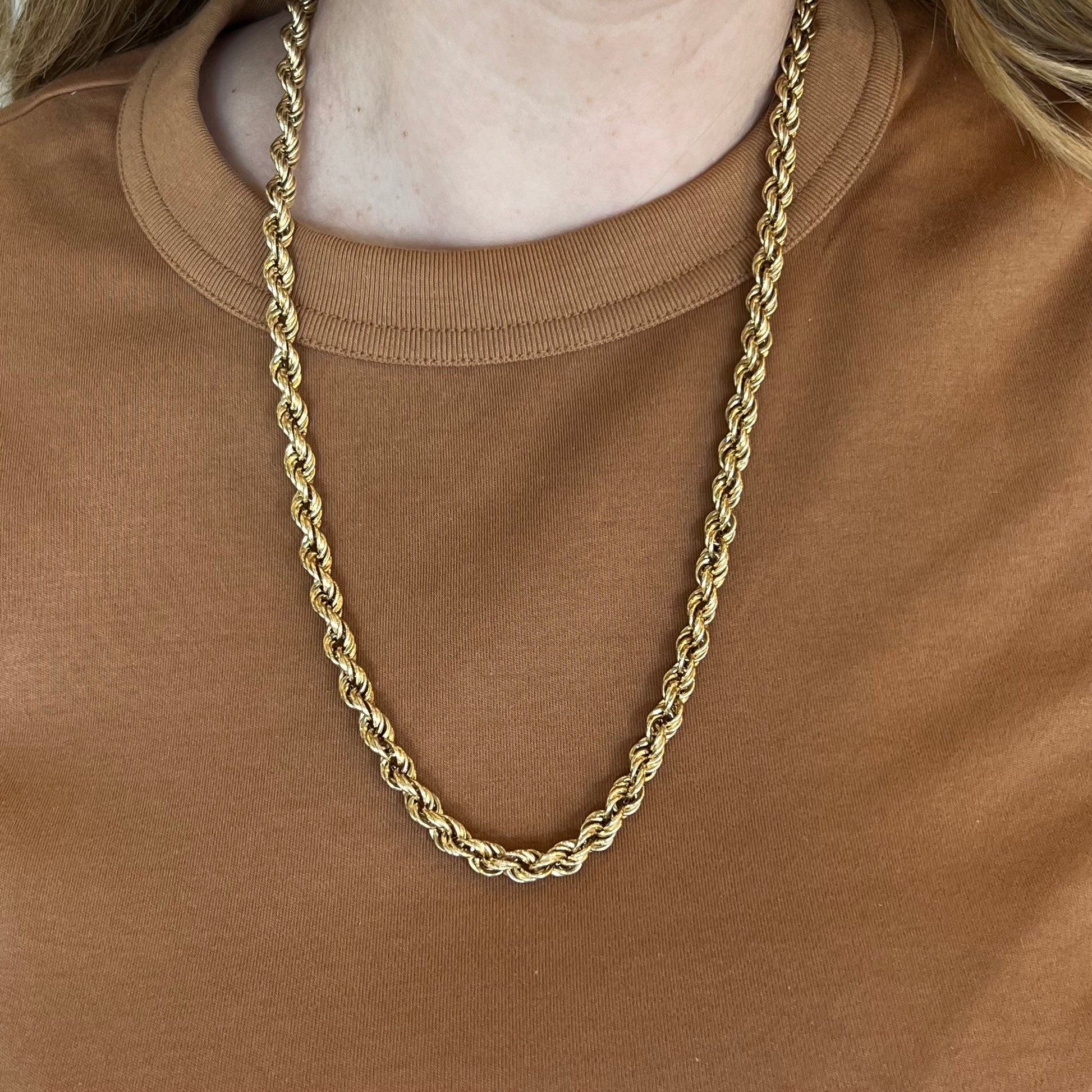 24 Inch Oversized Rolo Chain in 14k Yellow Gold