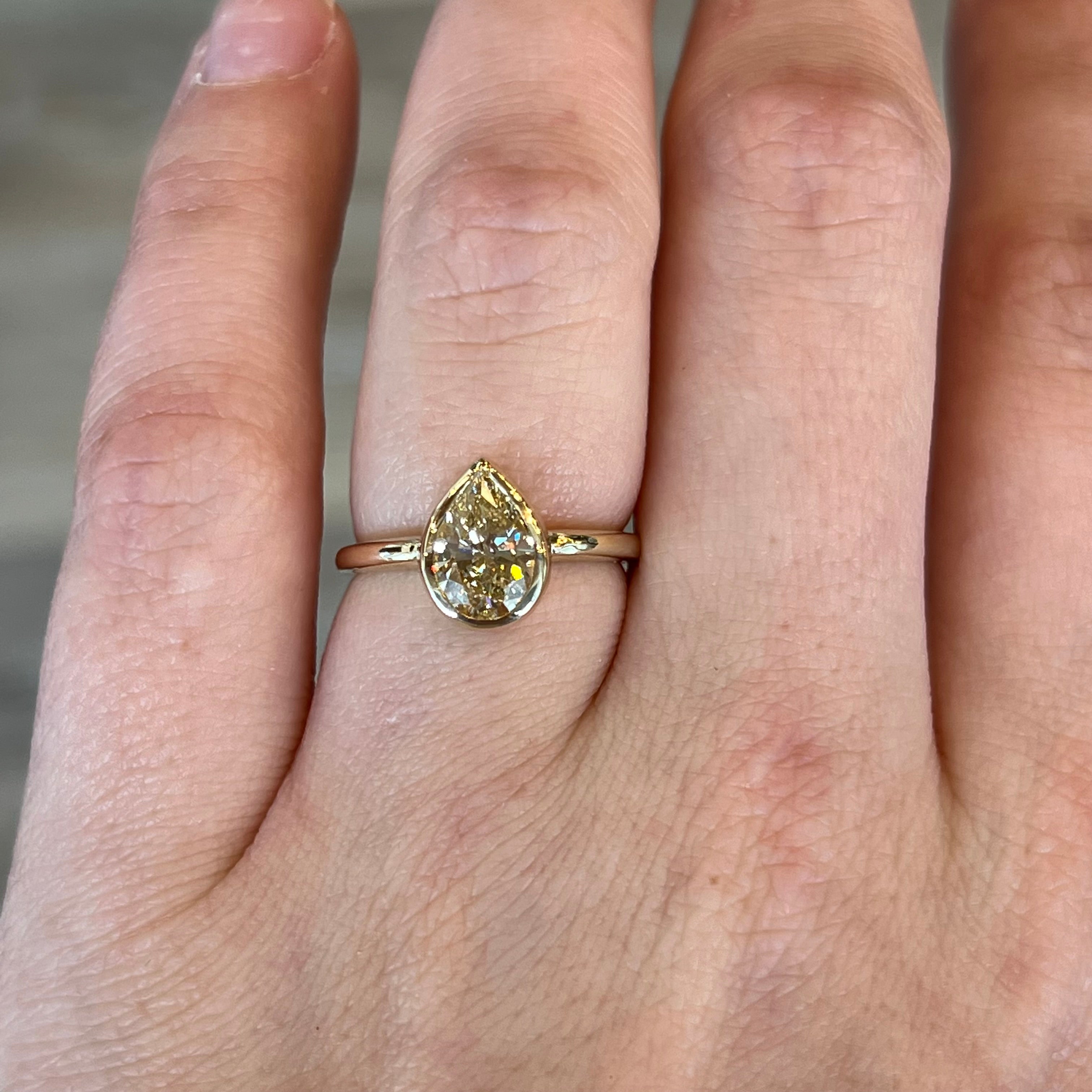 Light yellow deals diamond ring