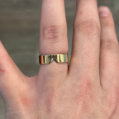 6mm Notched Wedding Band in 14k Yellow Gold