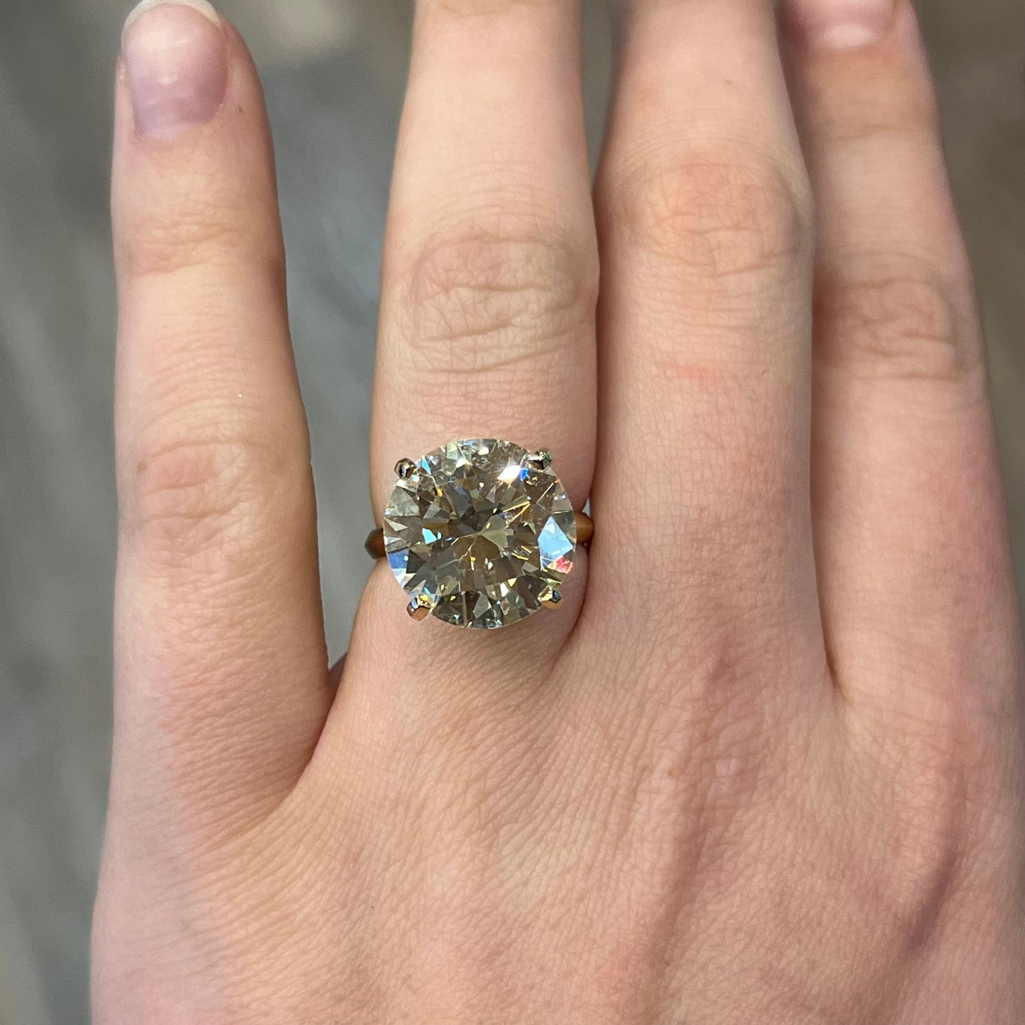 11 Carat Diamond Engagement Ring in 14K Yellow Gold
