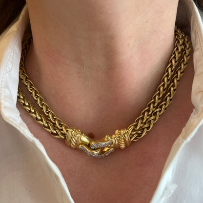 Yurman Diamond Necklace in 18k Yellow Gold