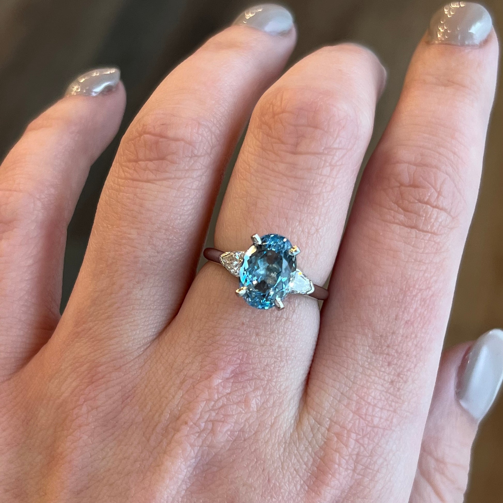 aquamarine silver ring