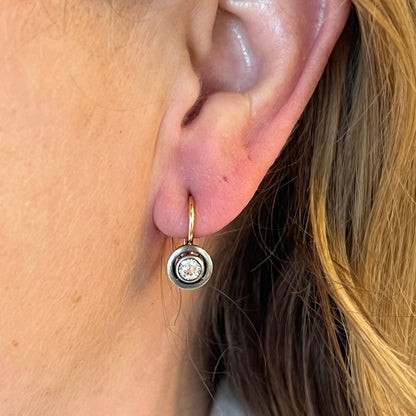 Victorian Old European Diamond Earrings in Gold and Silver