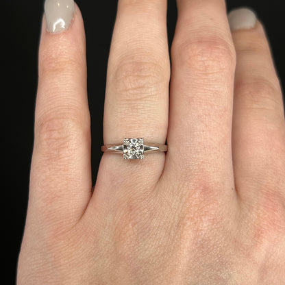 Vintage Split Shank Diamond Engagement Ring in 14k