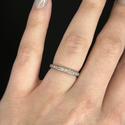 Vintage .84 Diamond Eternity Wedding Band in Platinum