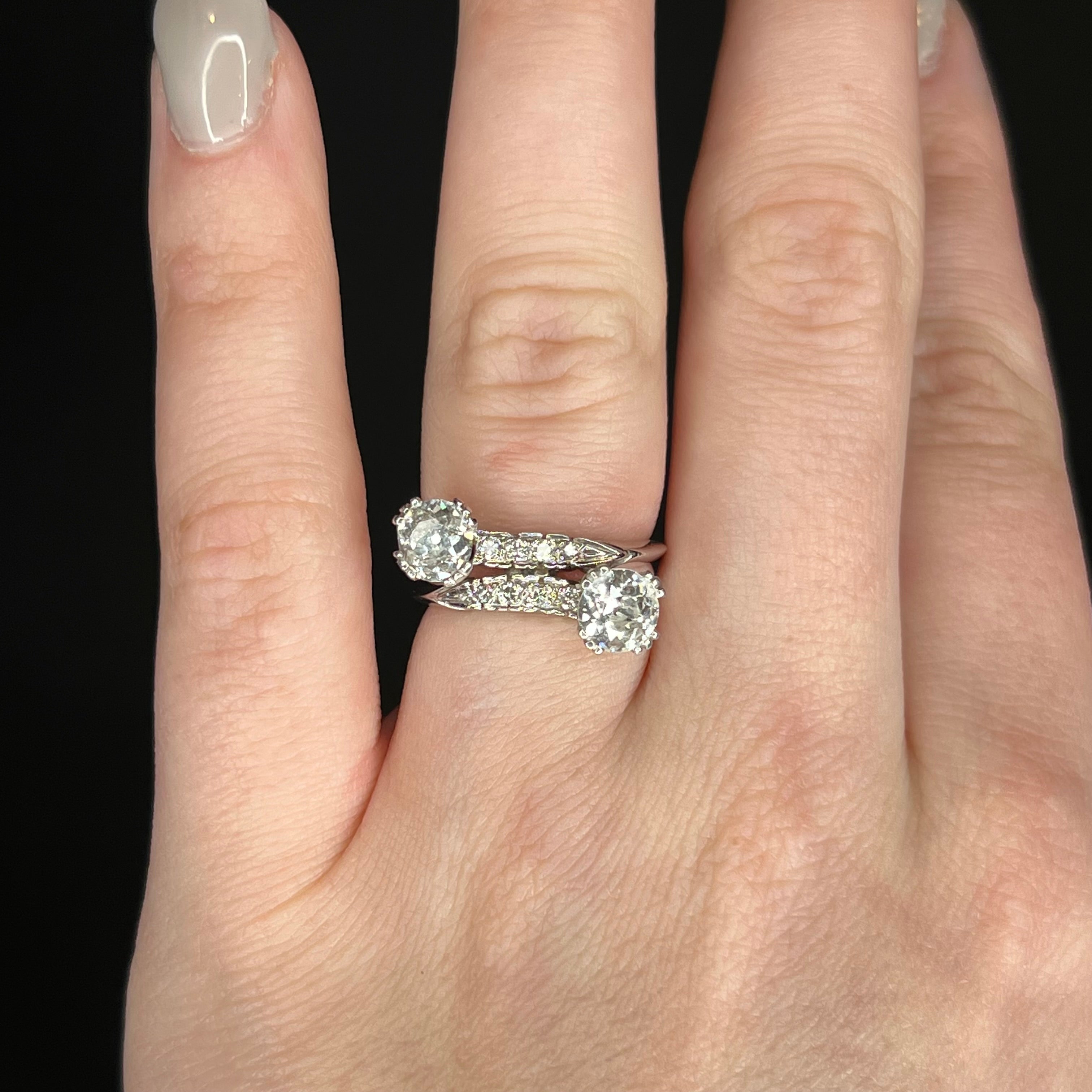 Double stone sale engagement ring